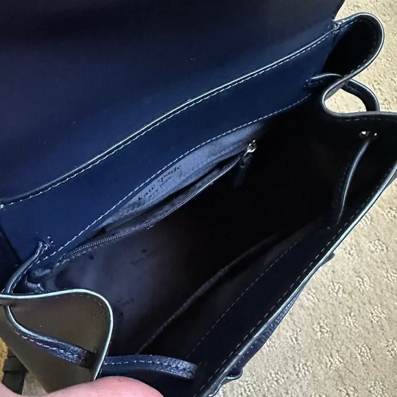 Kate Spade Kristi Medium Backpack Navy Blue Leather - Picture 5 of 6